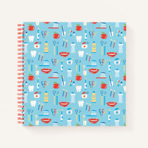 Dental Blue Pattern Notizbuch