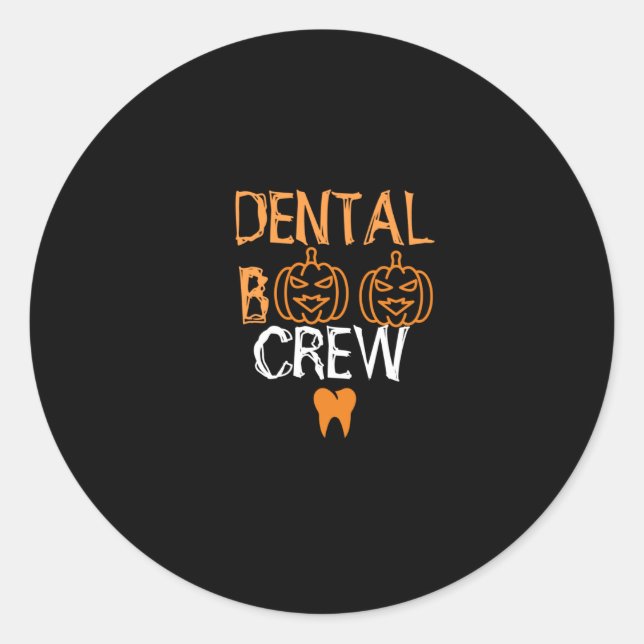 Dental Boo Crew-Zahnarzt-halloween-lustig Runder Aufkleber (Vorderseite)