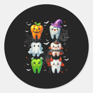 Dental Boo Crew zisst Halloween-Kostüme W Runder Aufkleber
