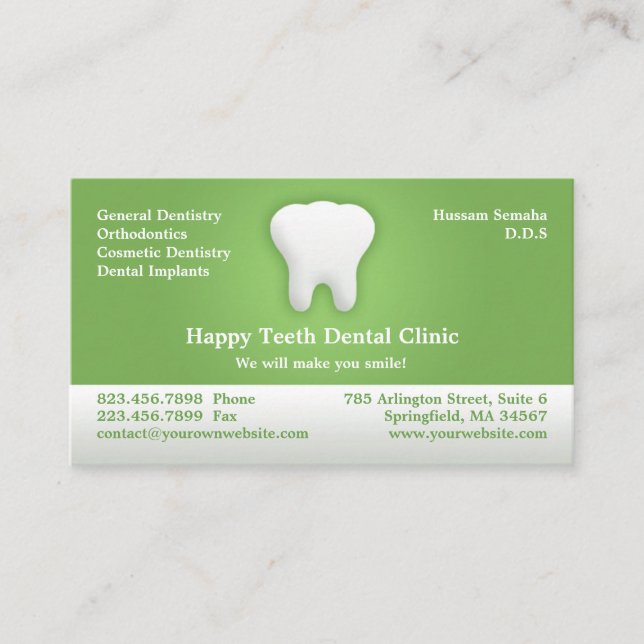 Dental Business Card mit Terminabsprache Terminkarte (Vorderseite)