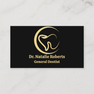 Dental Care Elegante Gold Tooth Logo Zahnarzt Terminkarte