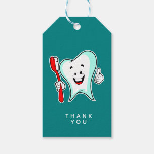 Dental Care Happy Tooth mit Toothbrush Vielen Dank Geschenkanhänger