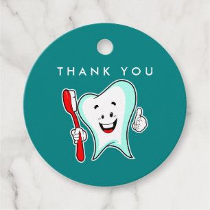 Dental Care Happy Tooth mit Toothbrush Vielen Dank Geschenkanhänger