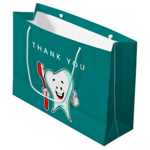 Dental Care Happy Tooth mit Toothbrush Vielen Dank Große Geschenktüte
