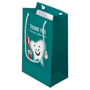 Dental Care Happy Tooth mit Toothbrush Vielen Dank Kleine Geschenktüte