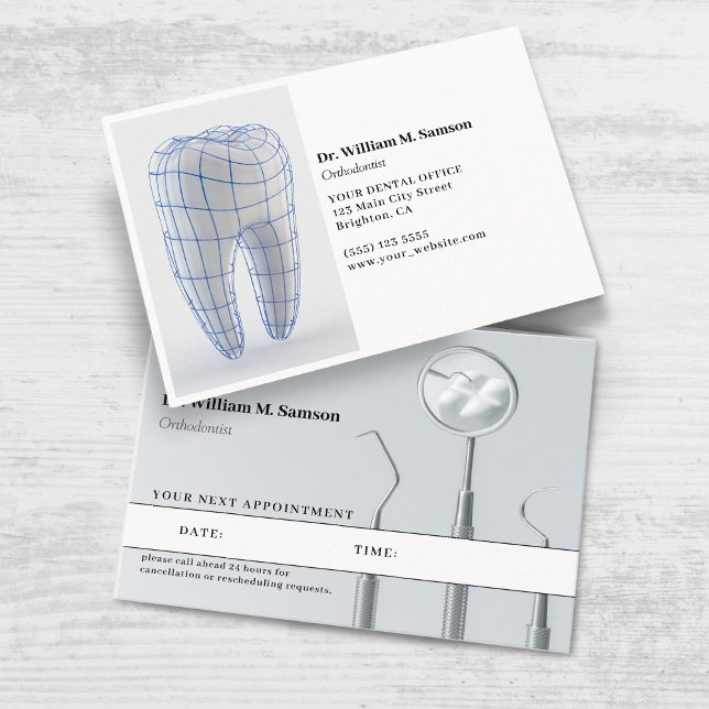 Dental Care Orthodontist moderne Terminkarte Visitenkarte (Von Creator hochgeladen)