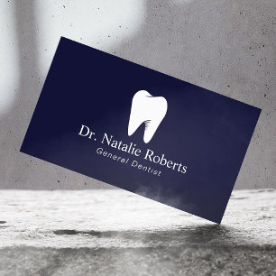 Dental Care Tooth Logo Schlicht Navy Blue Dentis Terminkarte
