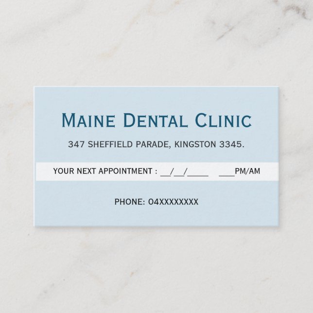 Dental Clinic Rendez-vous dentaire Carte de rappel (Devant)