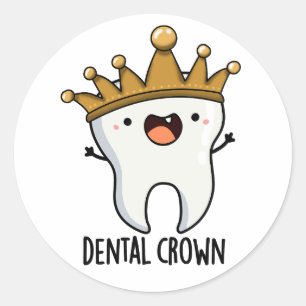 Dental Crown Funny Tooth Puff Runder Aufkleber