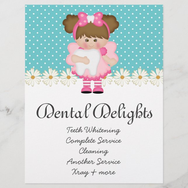 Dental Dentist Tooth Fairy Polka Dot Niedlich Flyer (Vorne)
