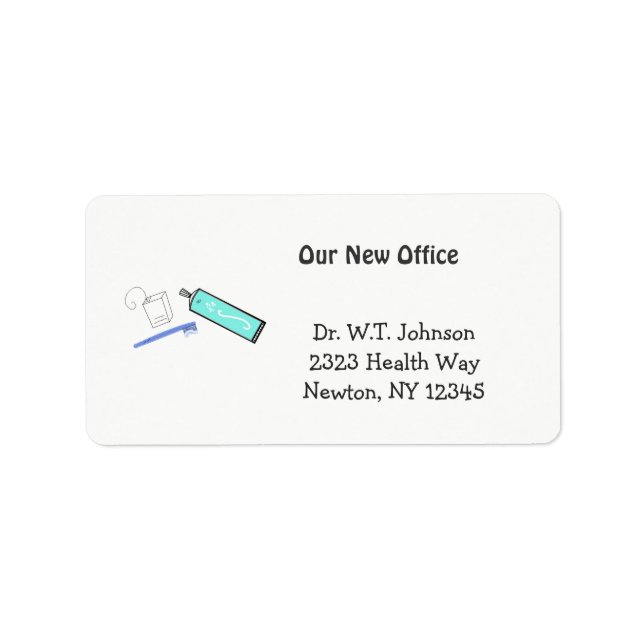 Dental Design New Address Adressaufkleber (Vorne)