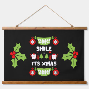 Dental Doctor Xmas Wandteppich Mit Holzrahmen