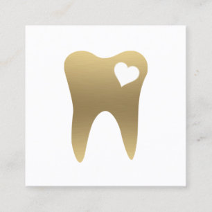Dental Gold Teeth Business Card Quadratische Visitenkarte
