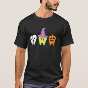 Dental Hygienist Halloween Pumpkin Ghost Witch auc T-Shirt
