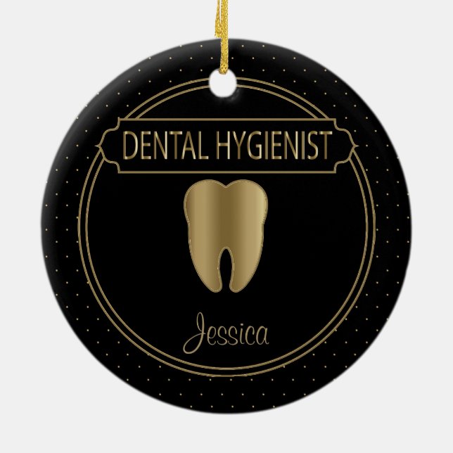 Dental 🦷 Hygienist Keramik Ornament (Hinten)