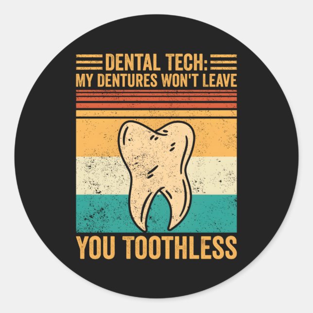 Dental Labrador Tech Dentistry Dentures Verlasse I Runder Aufkleber (Vorderseite)