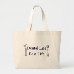 Dental Life Best Life Natur Canvas-Tasche Jumbo Stoffbeutel