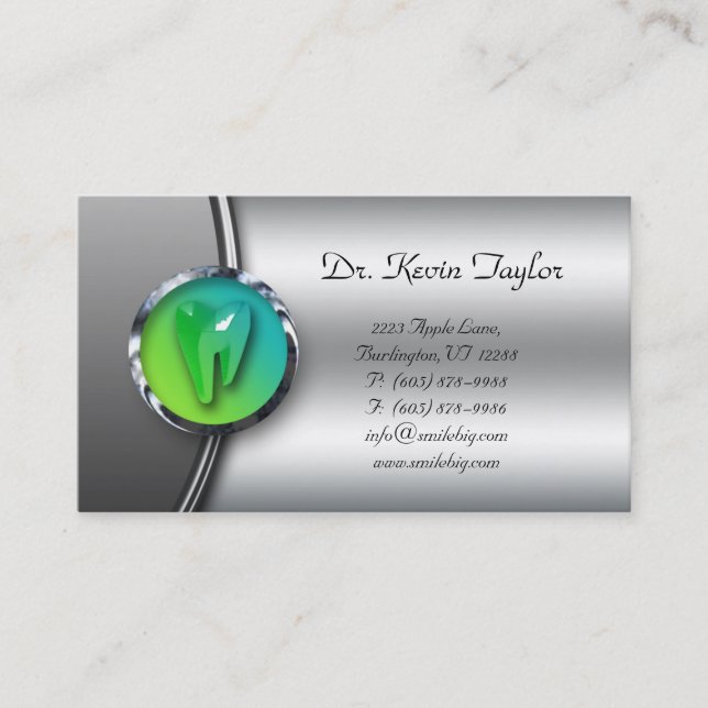 Dental Molar Carte de visite Dentist Logo dent (Devant)