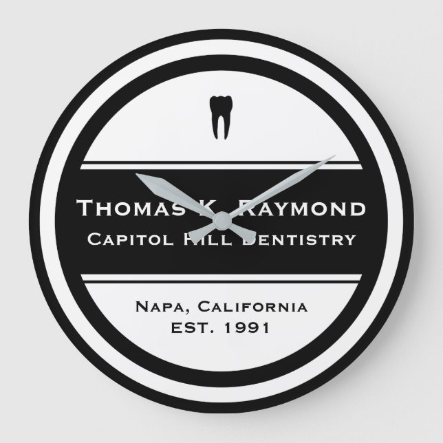 Dental Office Große Wanduhr (Vorderseite)