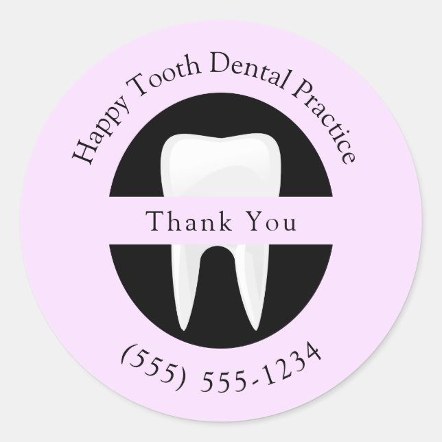 Dental Orthodontist Vielen Dank Custom Pink Runder Aufkleber (Vorderseite)