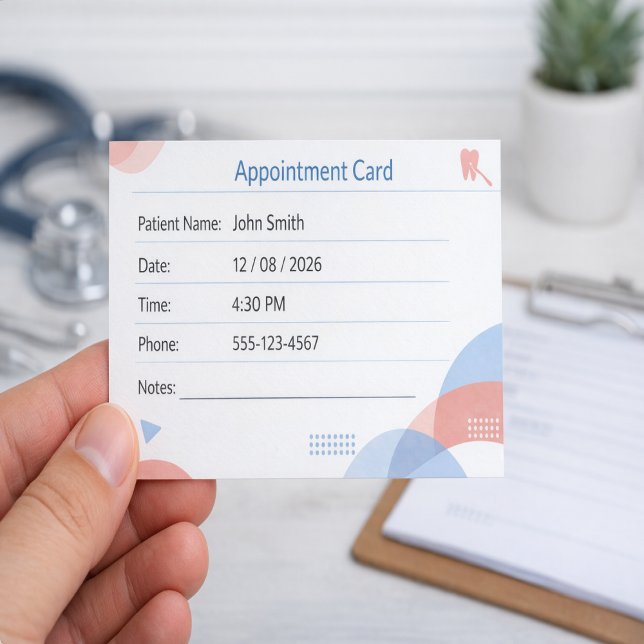 Dental Reminder Cards for Clinic Appointments Terminkarte (Von Creator hochgeladen)