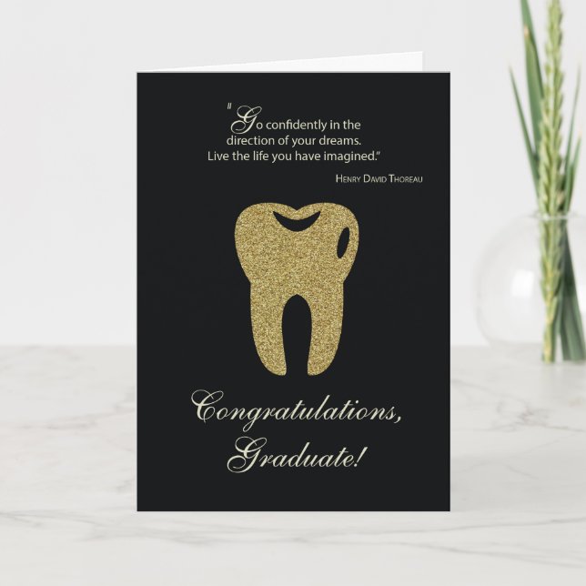 Dental School Abschluss Glückwunsch Black Karte (Vorderseite)