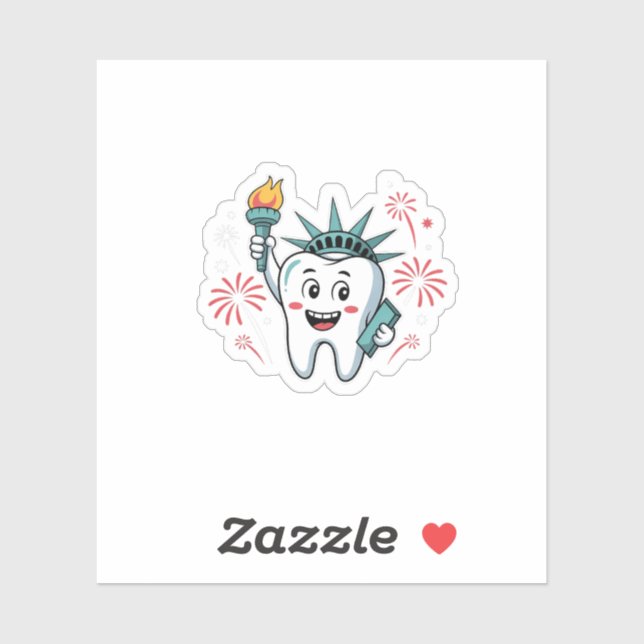 Dental Squad 4. Juli Zahnarzt Funny American Aufkleber (Blatt)
