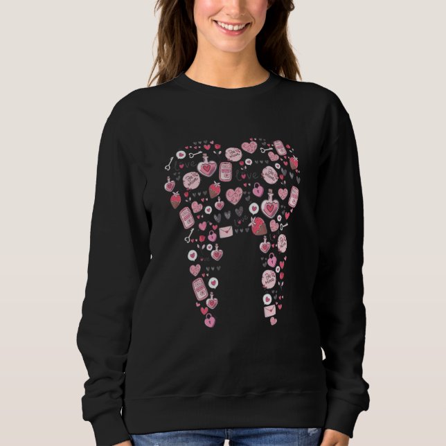 Dental Squad Dental Assistant Dentist Happy Valent Sweatshirt (Vorderseite)