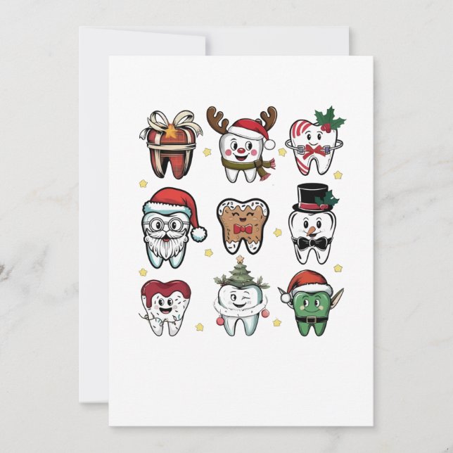 Dental Squad Dentin Weihnachtsfeiertag Weihnachten Ankündigung (Vorderseite)
