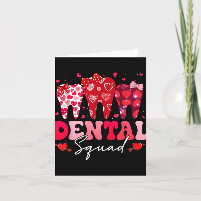 Dental Squad Funny Valentinstag Retro Dentist Va Karte (Vorderseite)