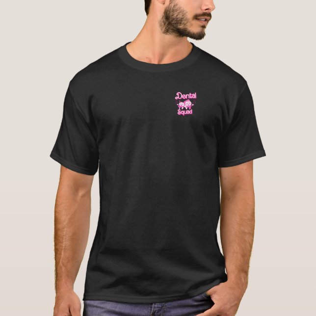 Dental Squad Pink Santa Teeth Rentier Retro T-Shirt (Vorderseite)
