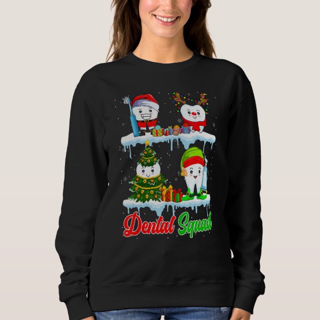 Dental Squad Santa Elf Reindeer Christmas Tree Tee (Vorderseite)
