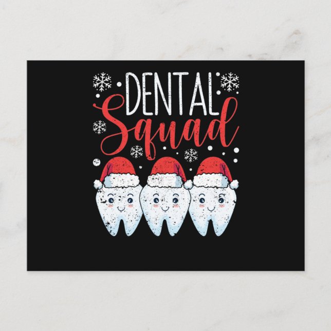Dental Squad Teeth Dentist Merry Christmas Postkarte (Vorderseite)