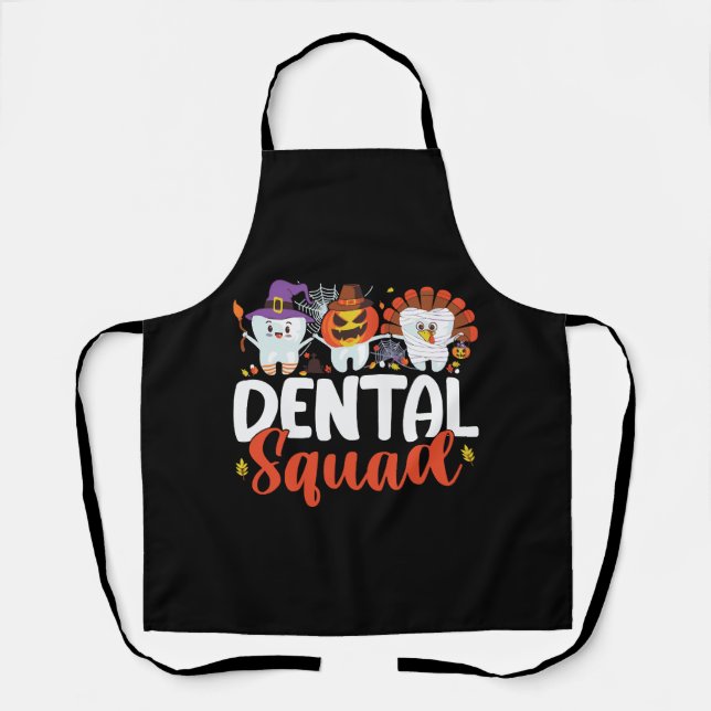 Dental Squad Tooth Dentist Erntedank Halloween Schürze (Vorderseite)
