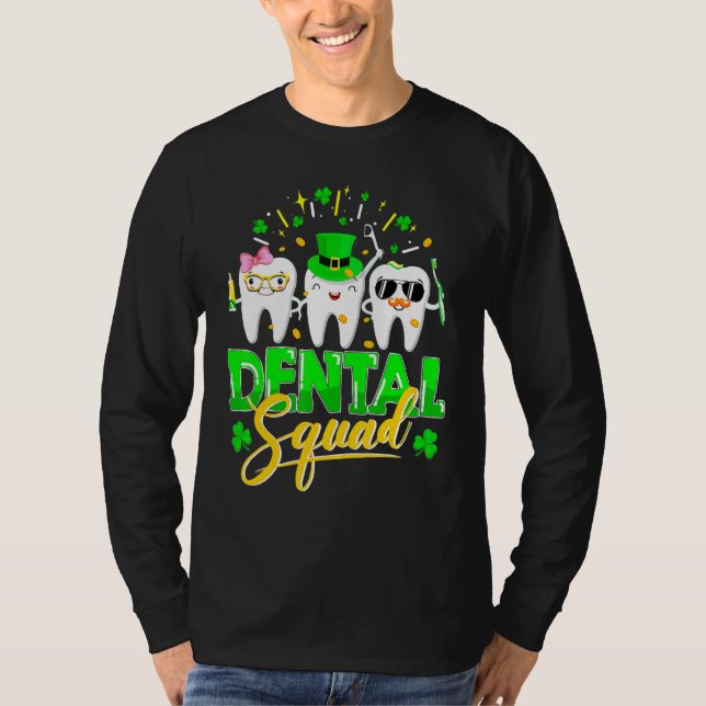 Dental Squad Tooth Leprechaun Hat Funny St Patrick T-Shirt (Vorderseite)