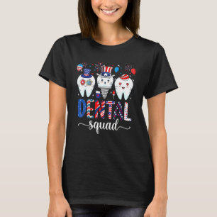 Dental Squad Usa Patriotic 4. Juli Fireworks D T-Shirt