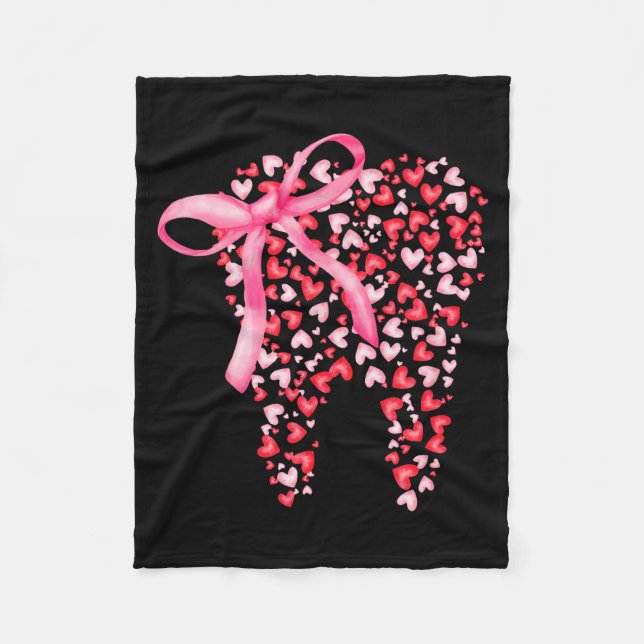 Dental Squad Valentines Cute Heart Teeth Dental Hy Fleecedecke (Vorderseite)