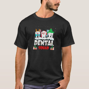 Dental Squad Xmas Santa Reindeer Teeth Toothbrush T-Shirt