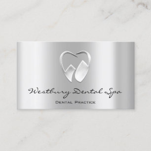 Dental Studio Smile-Logo Silver Gray Dentist Visitenkarte