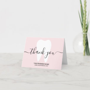 Dental White Tooth Blush Pink Dentist Vielen Dank Dankeskarte
