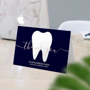 Dental White Tooth Navy Blue Dentist Vielen Dank Dankeskarte