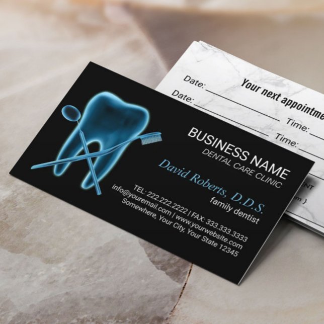 Dental Xray Tooth Logo Zahnarzt Klinische Ernennun Terminkarte (Von Creator hochgeladen)