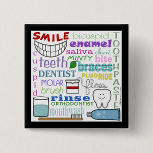 Dentale Begriffe Subway Art Button