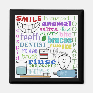 Dentale Begriffe Subway Art Magnet