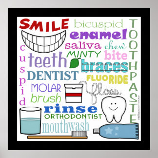Dentale Begriffe Subway Art Poster
