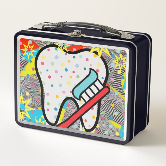Dentalkunst Metall Brotdose (Vorderseite)