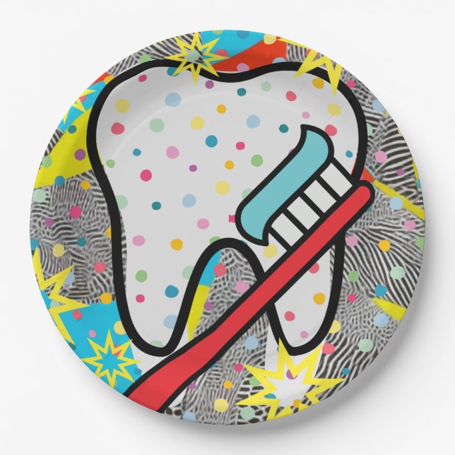 Dentalkunst Pappteller (Vorderseite)