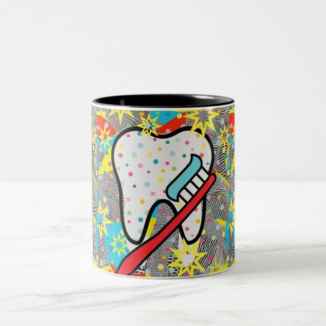 Dentalkunst Zweifarbige Tasse (Mittel)