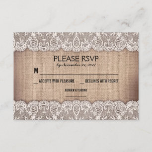 dentelle antique et robinet rustique mariage carte