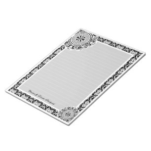Dentelle blanche arabesque, bloc-notes